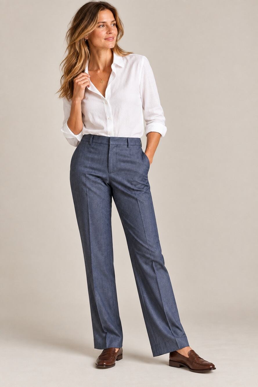 Banana Republic Logan Trousers Pants Navy Herringbone Size 16